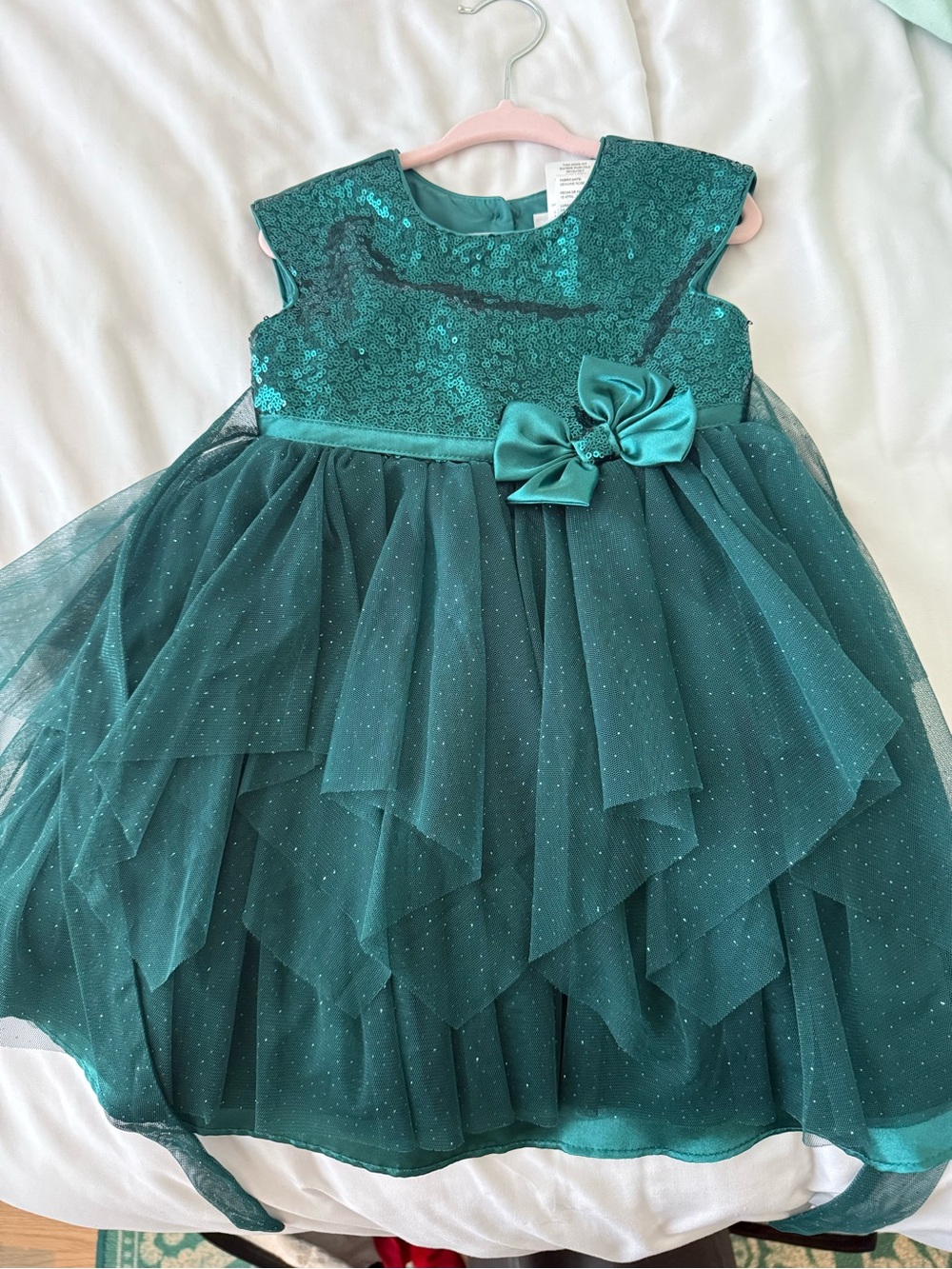 Janie and Jack Teal Sequin & Tulle Party Dress